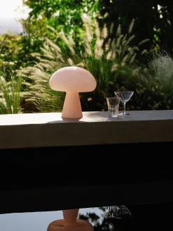Lampada da tavolo portatile a LED in vetro soffiato con luce regolabile Obello