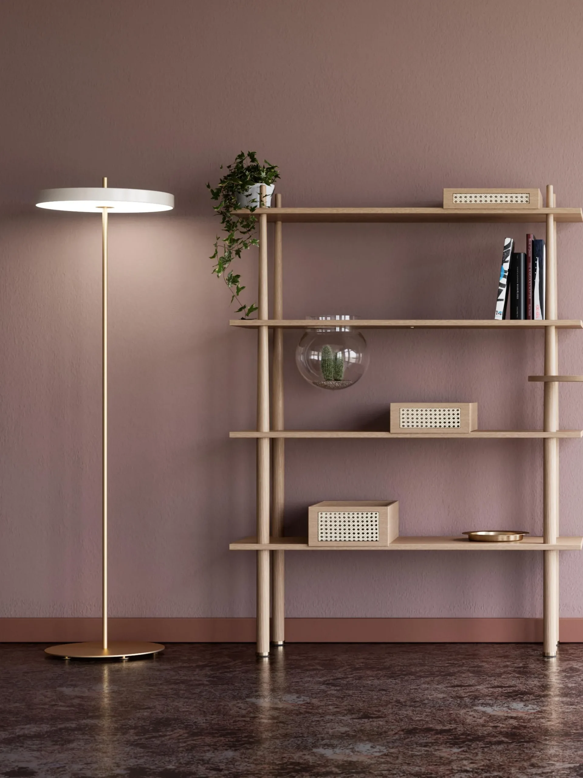 Lampada da terra a LED con luce regolabile Asteria