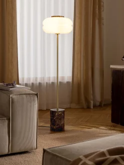 Lampada da terra con base in marmo Bun