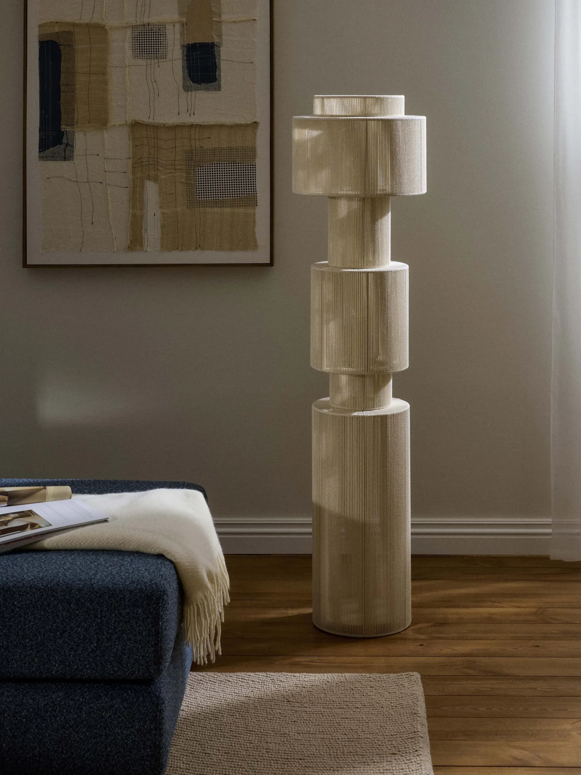 Lampada da terra in lino Lace