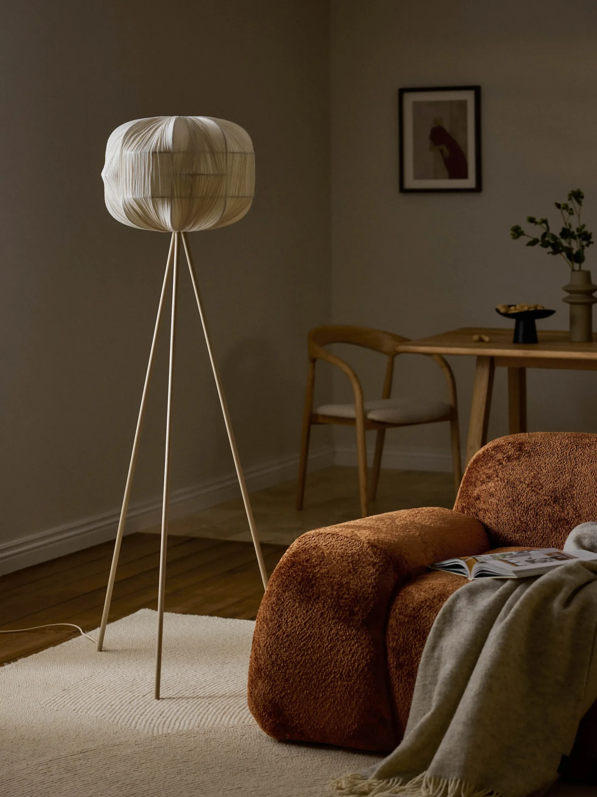 Lampada da terra in lino Aroa