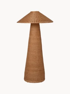 Lampada da terra piccola in rattan Dou, fatta a mano
