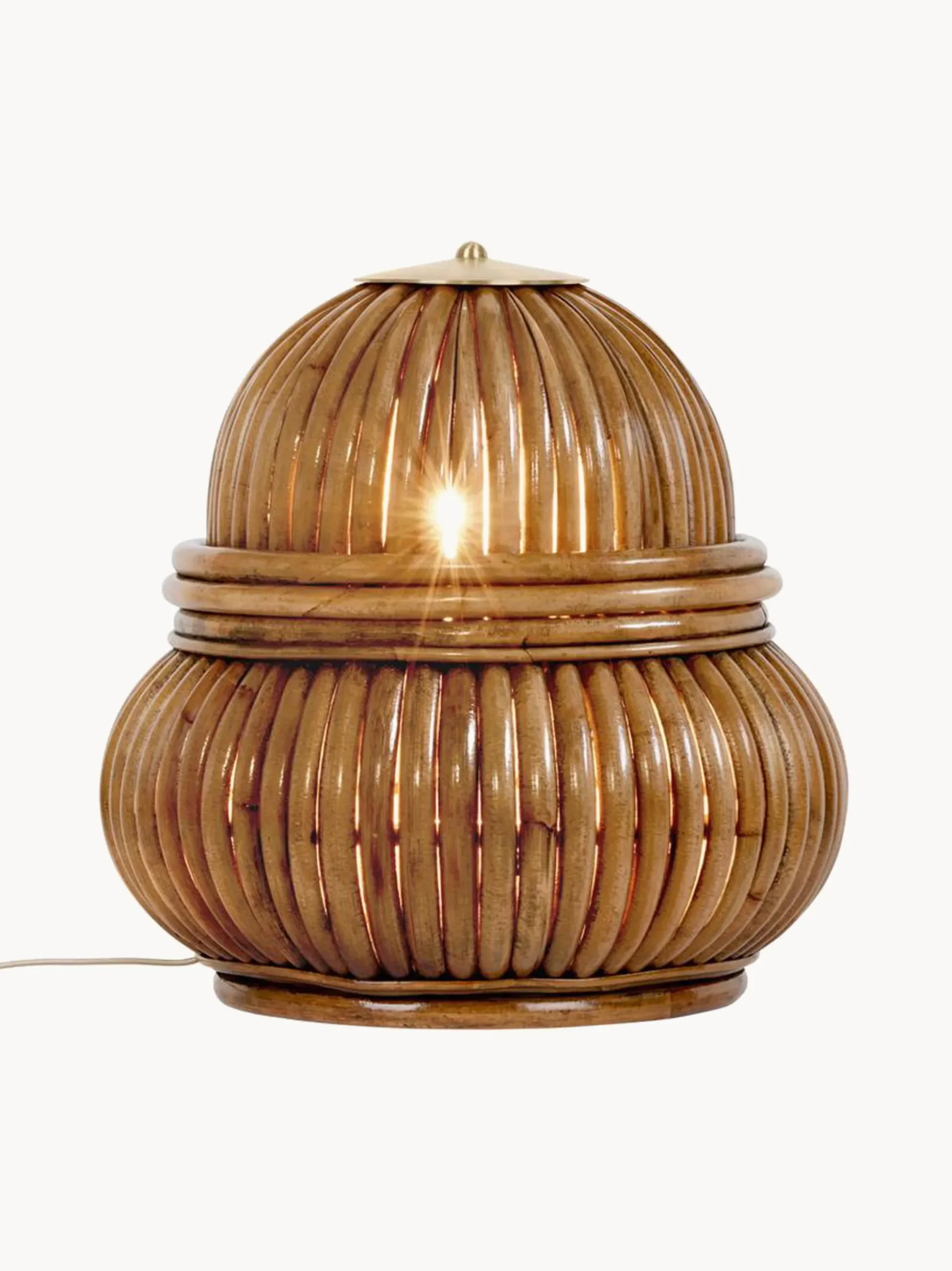 Lampada da terra piccola in rattan Bohemian