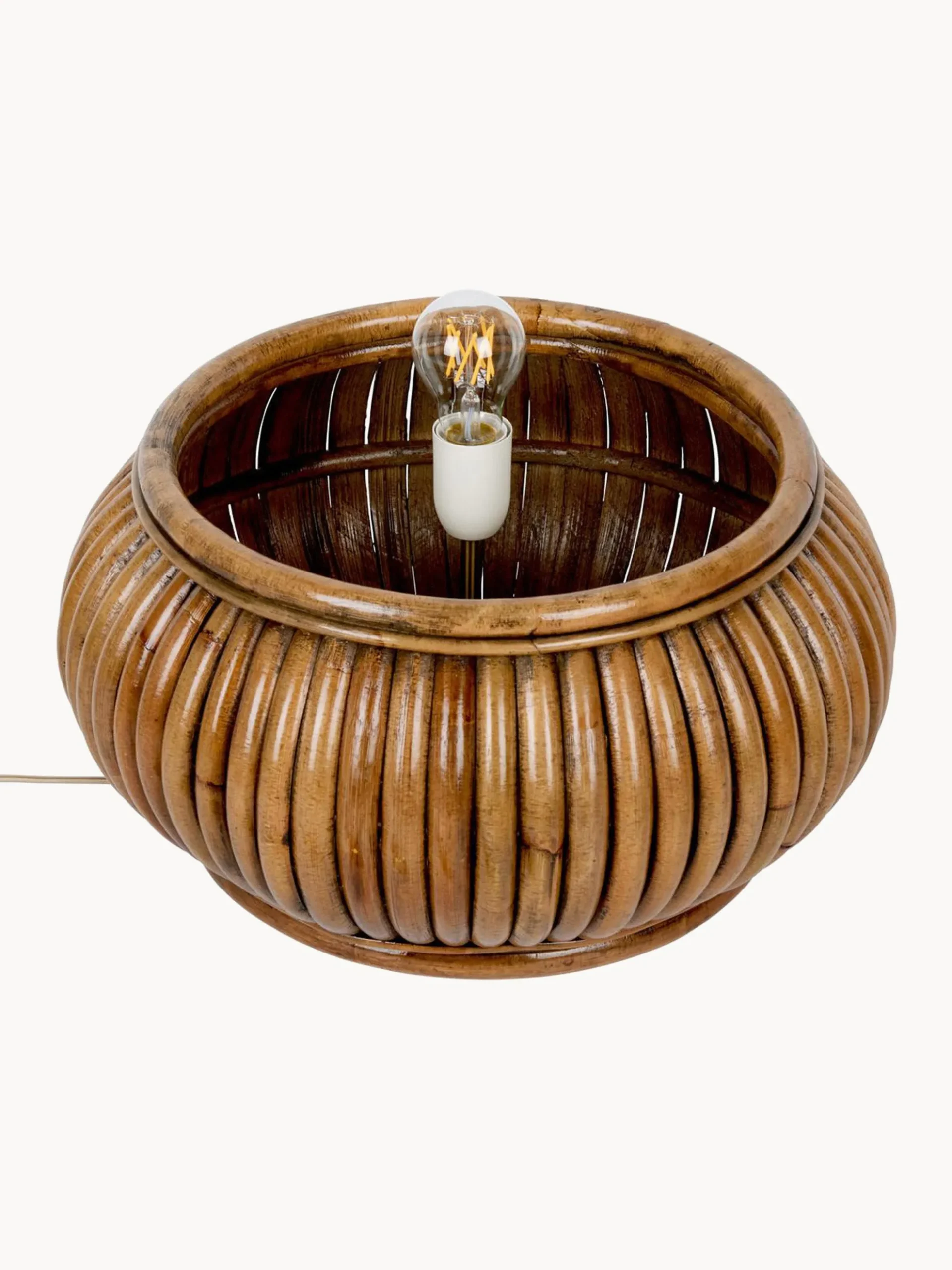 Lampada da terra piccola in rattan Bohemian