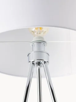 Lampada treppiede da terra con paralume in tessuto Cella