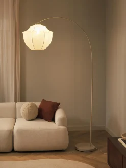 Lampada ad arco grande in tessuto a rete Beau