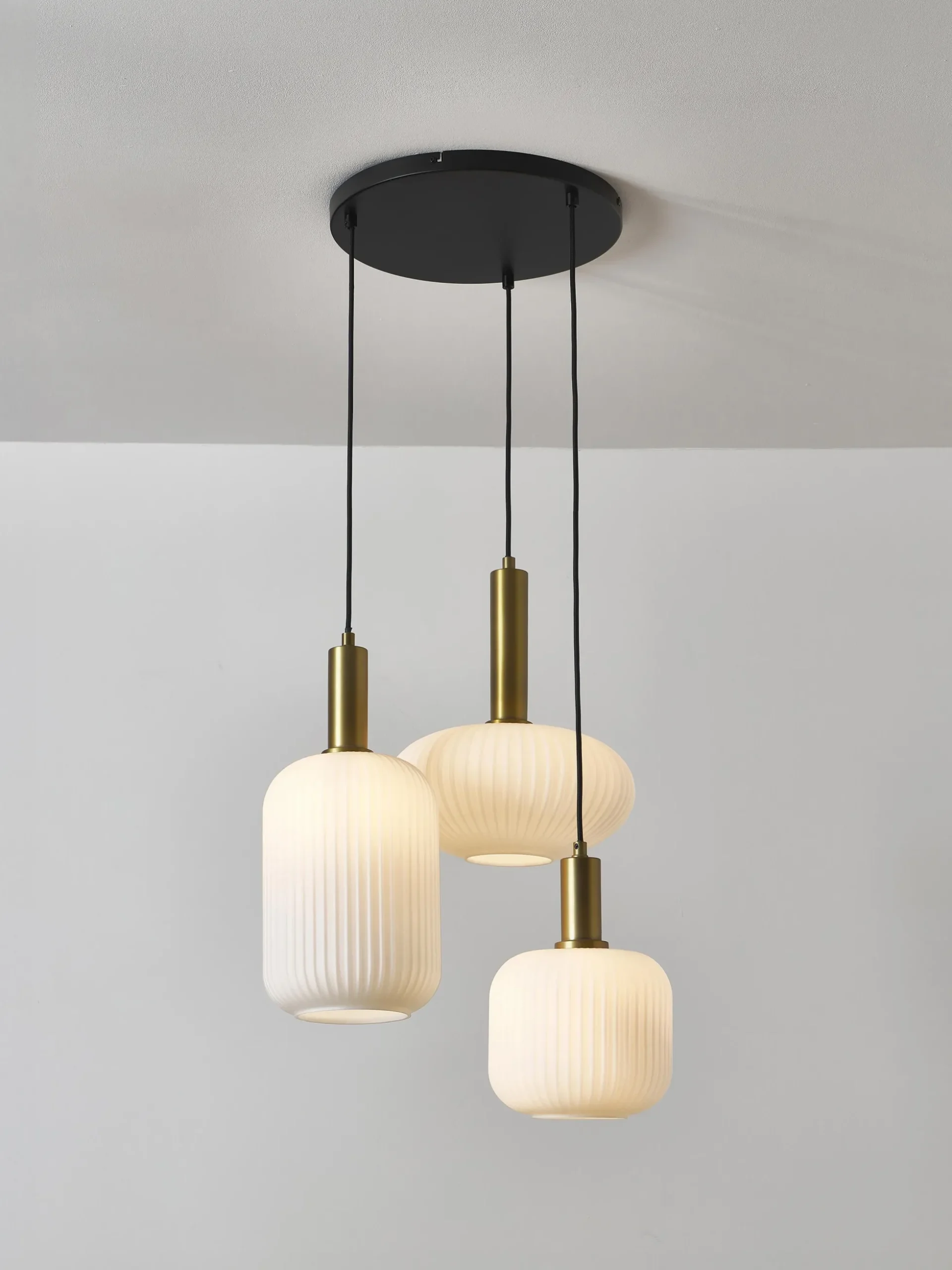 Lampada a sospensione cluster in vetro opalino Candela