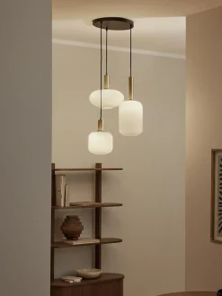 Lampada a sospensione cluster in vetro opalino Candela