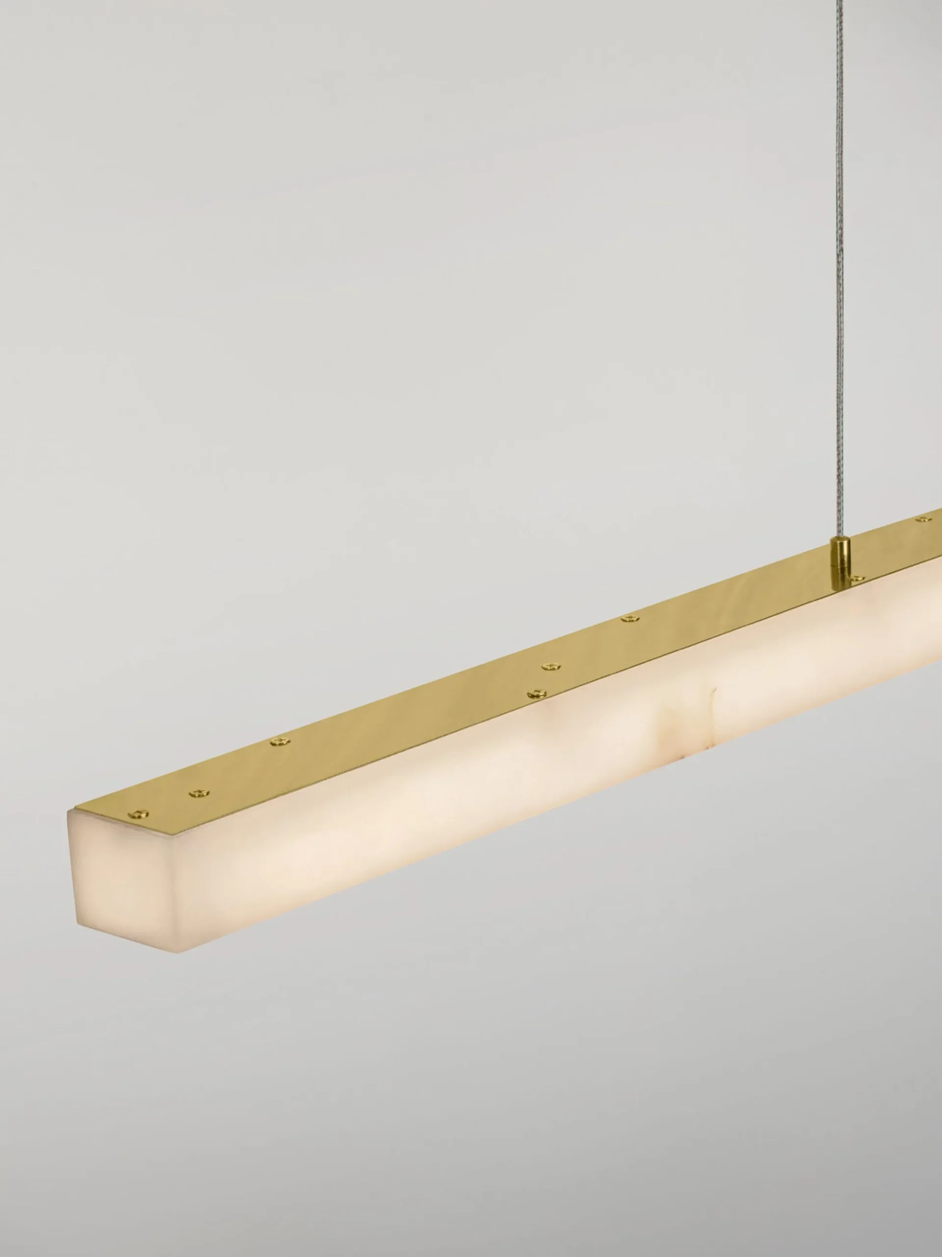 Lampada a sospensione grande a LED in alabastro Vaster, luce regolabile