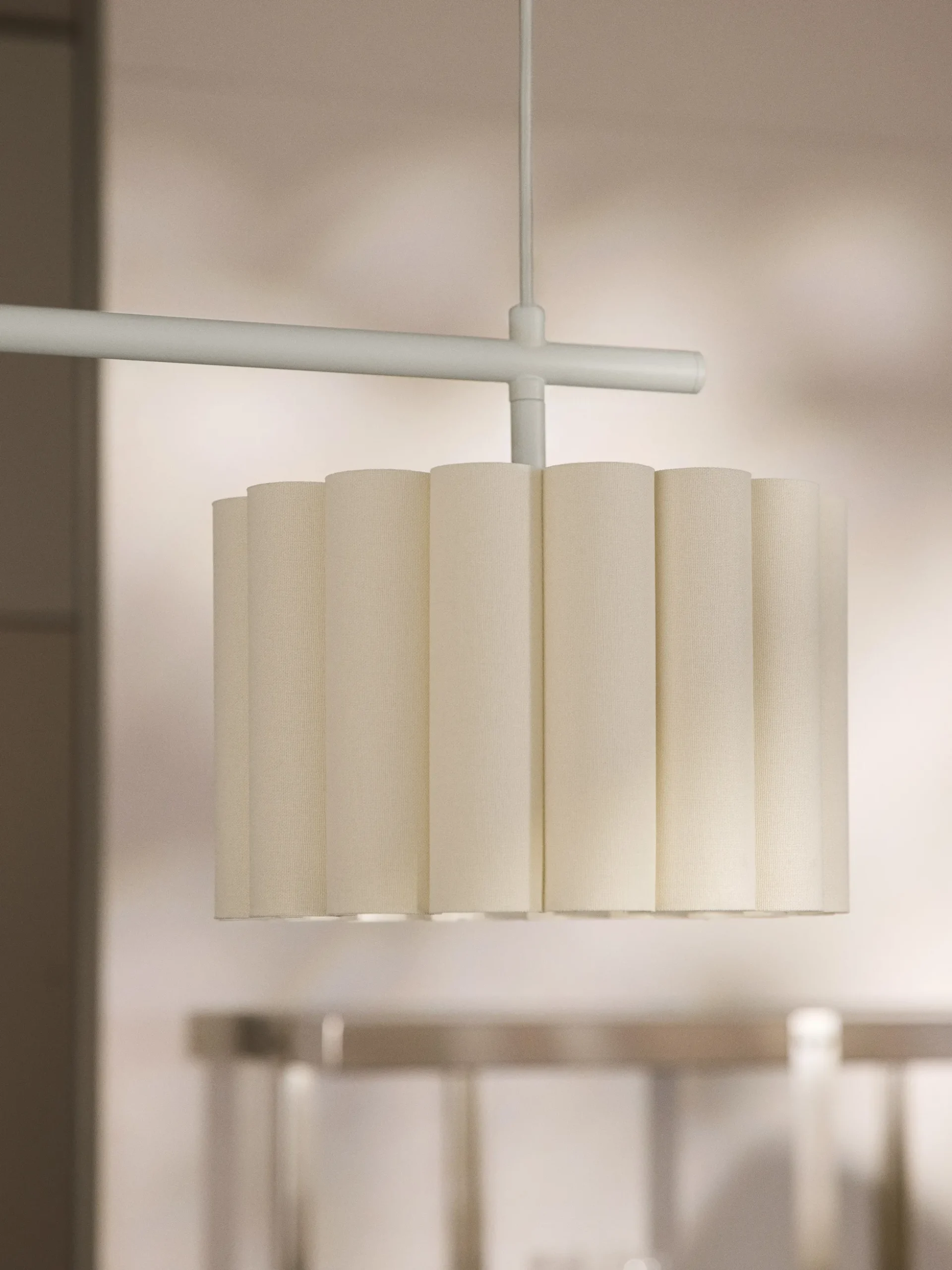 Lampada a sospensione grande in lino Lucina