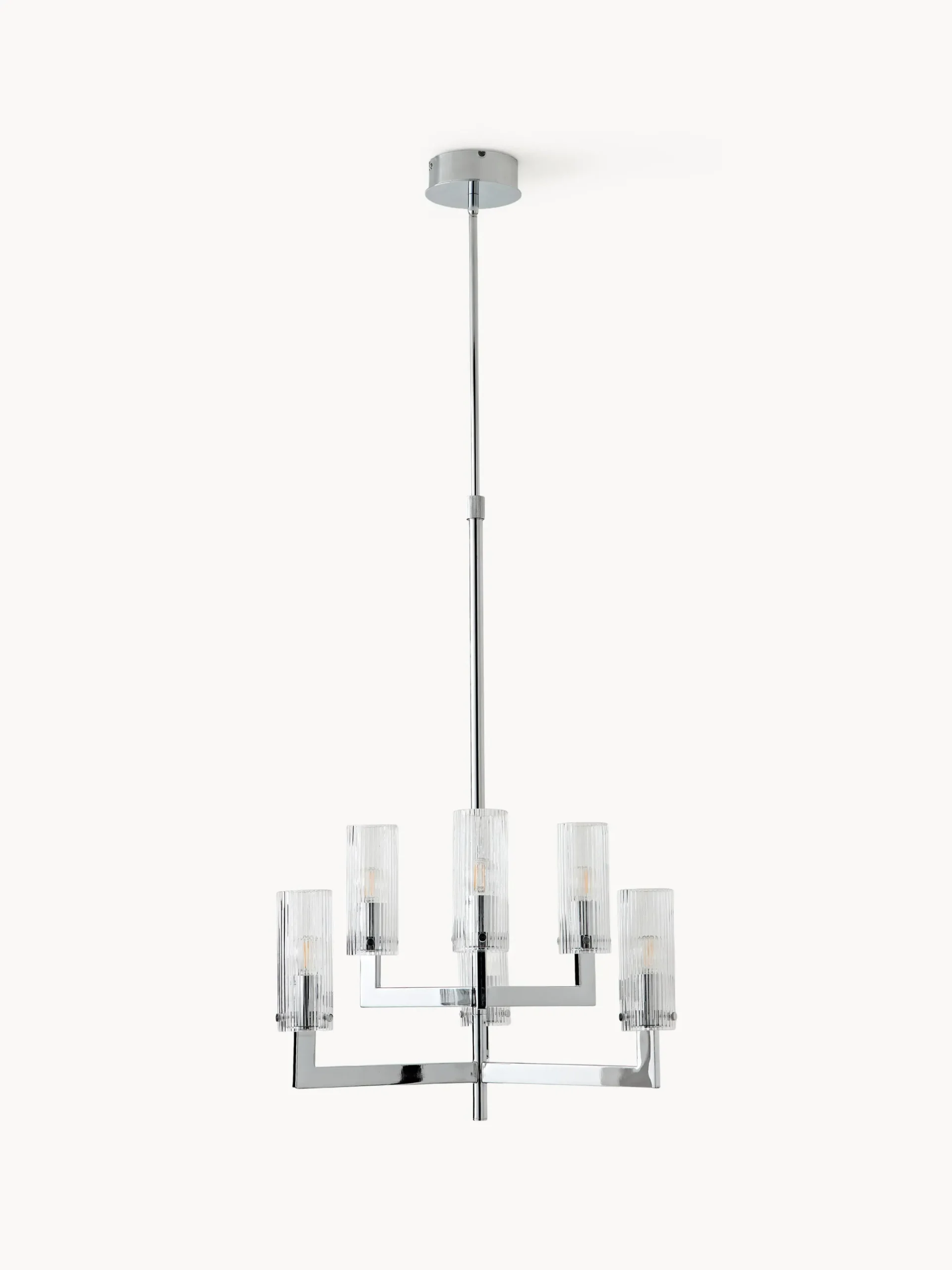 Lampada a sospensione in vetro millerighe Emmi