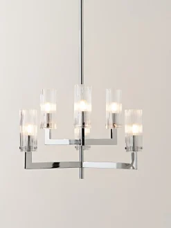 Lampada a sospensione in vetro millerighe Emmi