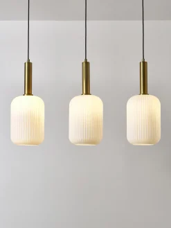 Lampada a sospensione in vetro opalino Candela