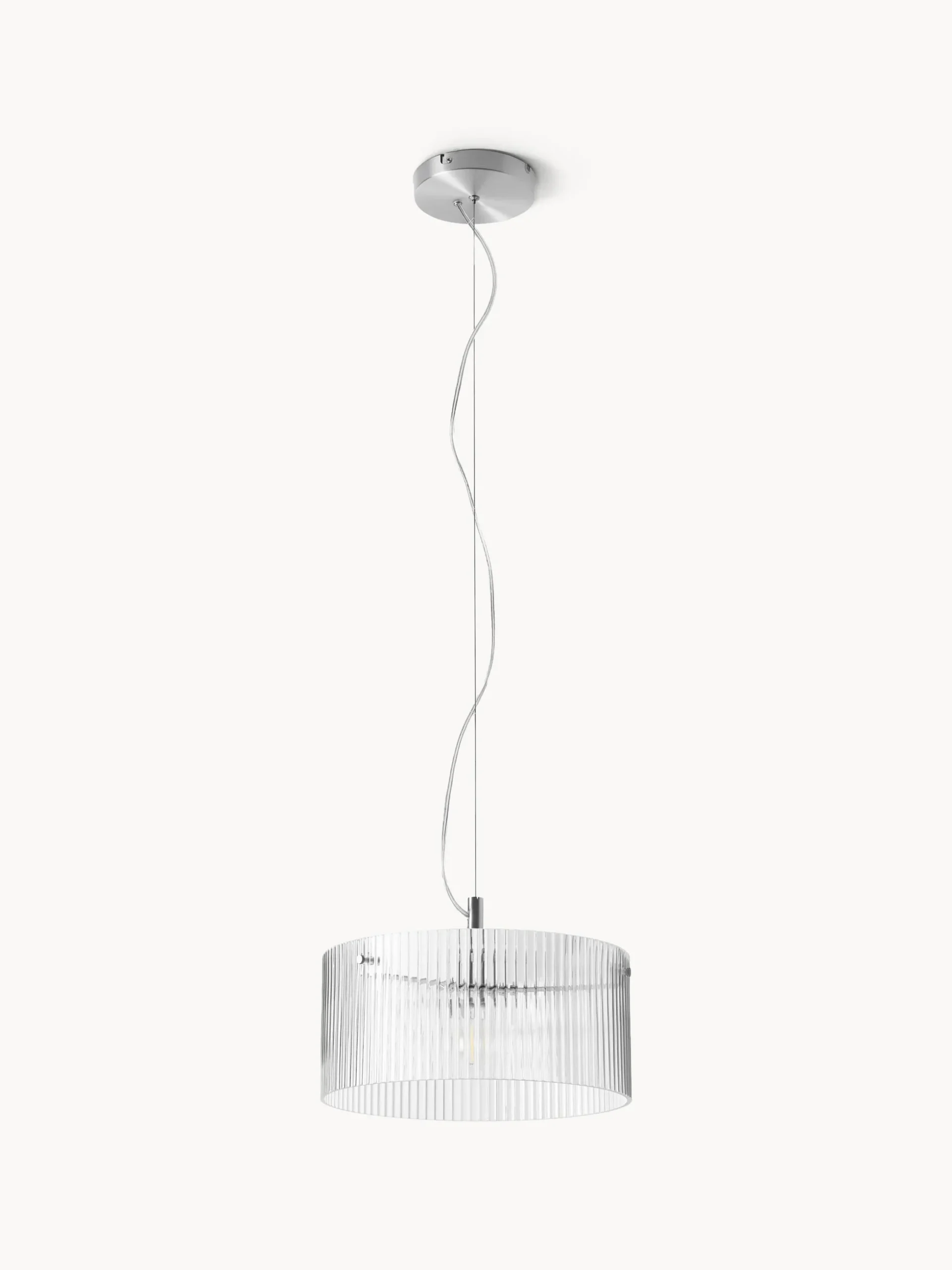 Lampada a sospensione in vetro scanalato Emmi
