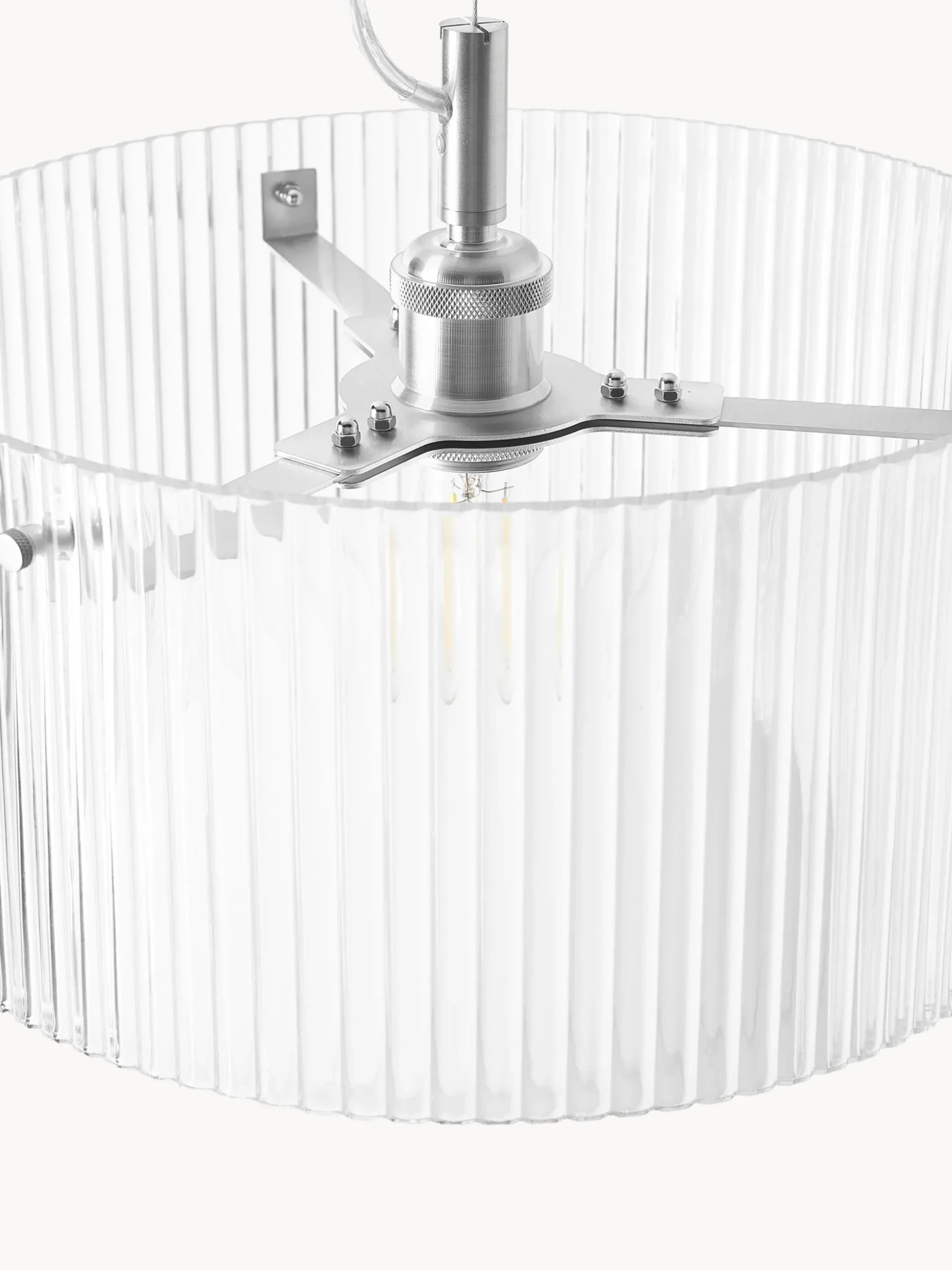 Lampada a sospensione in vetro scanalato Emmi