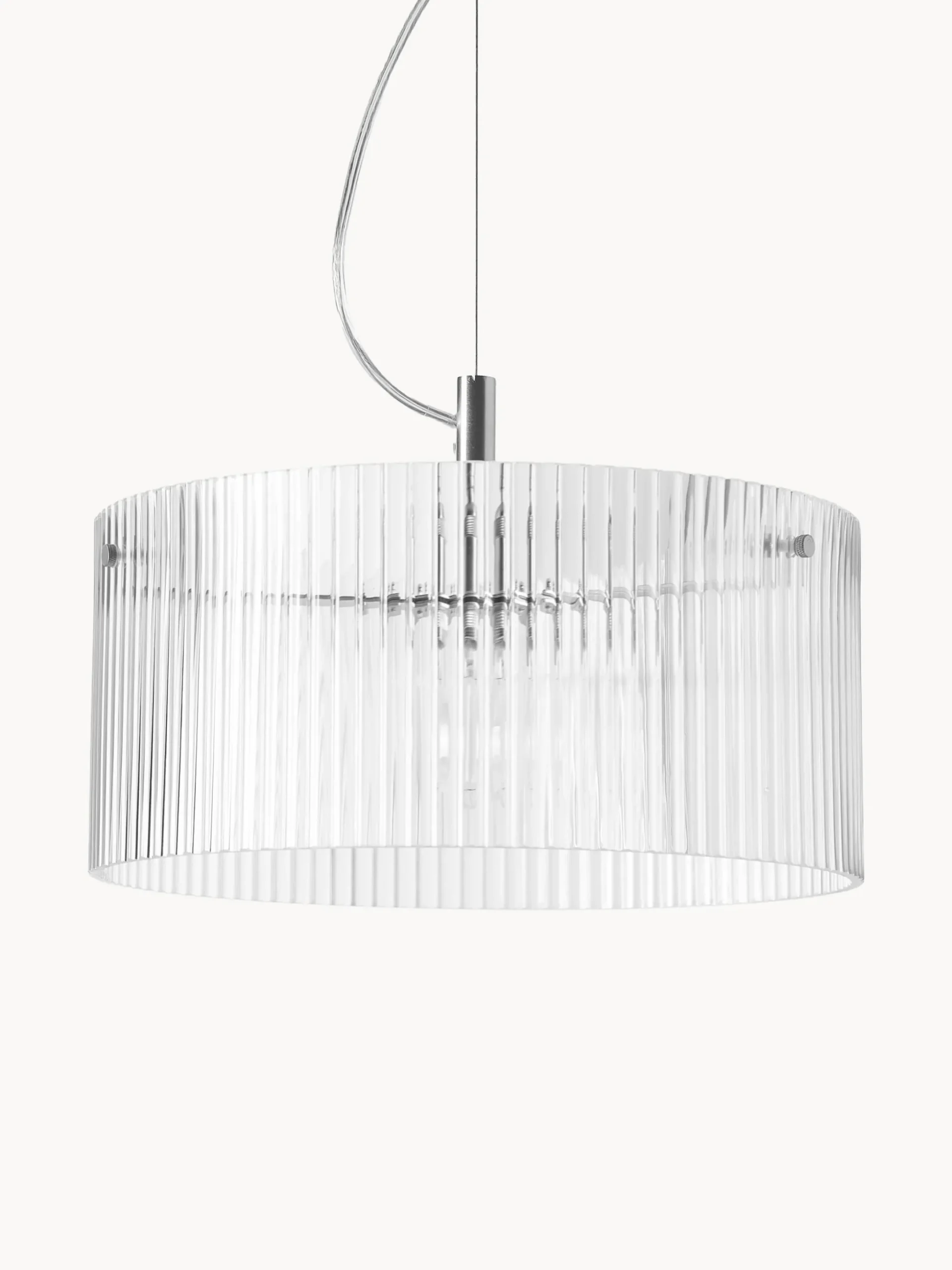 Lampada a sospensione in vetro scanalato Emmi