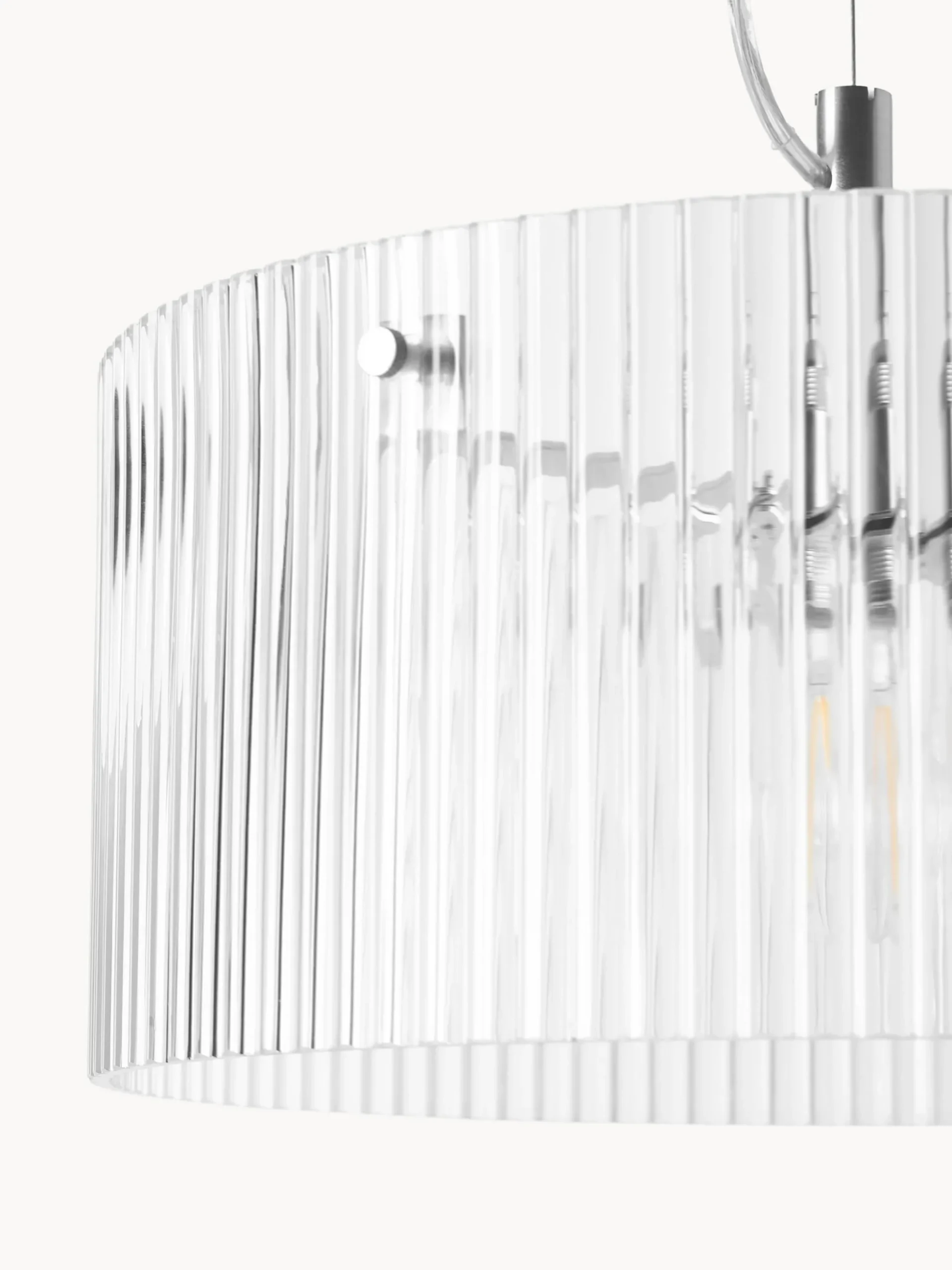 Lampada a sospensione in vetro scanalato Emmi