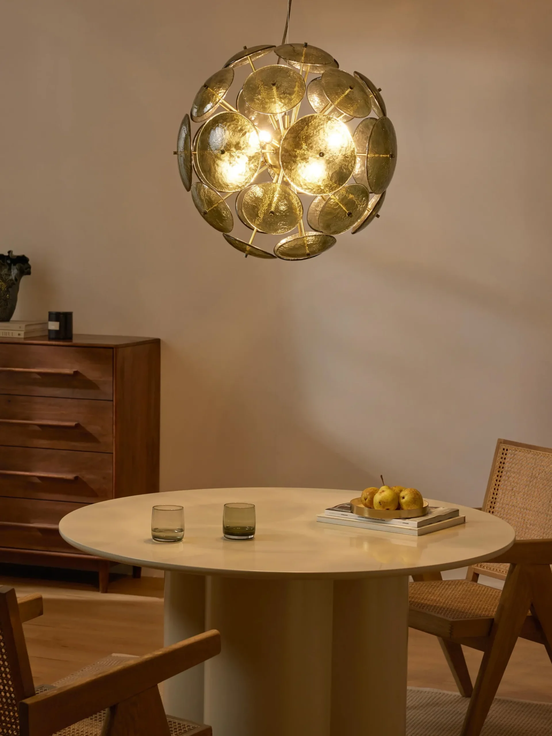 Lampada a sospensione in vetro Mireille