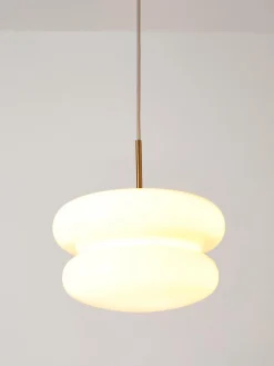 Lampada a sospensione in vetro opale Baya