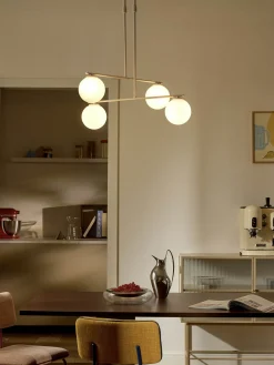 Lampada a sospensione in vetro opale Atlanta