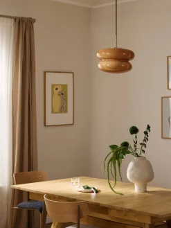 Lampada a sospensione in vetro opale Baya