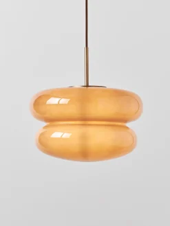 Lampada a sospensione in vetro opale Baya