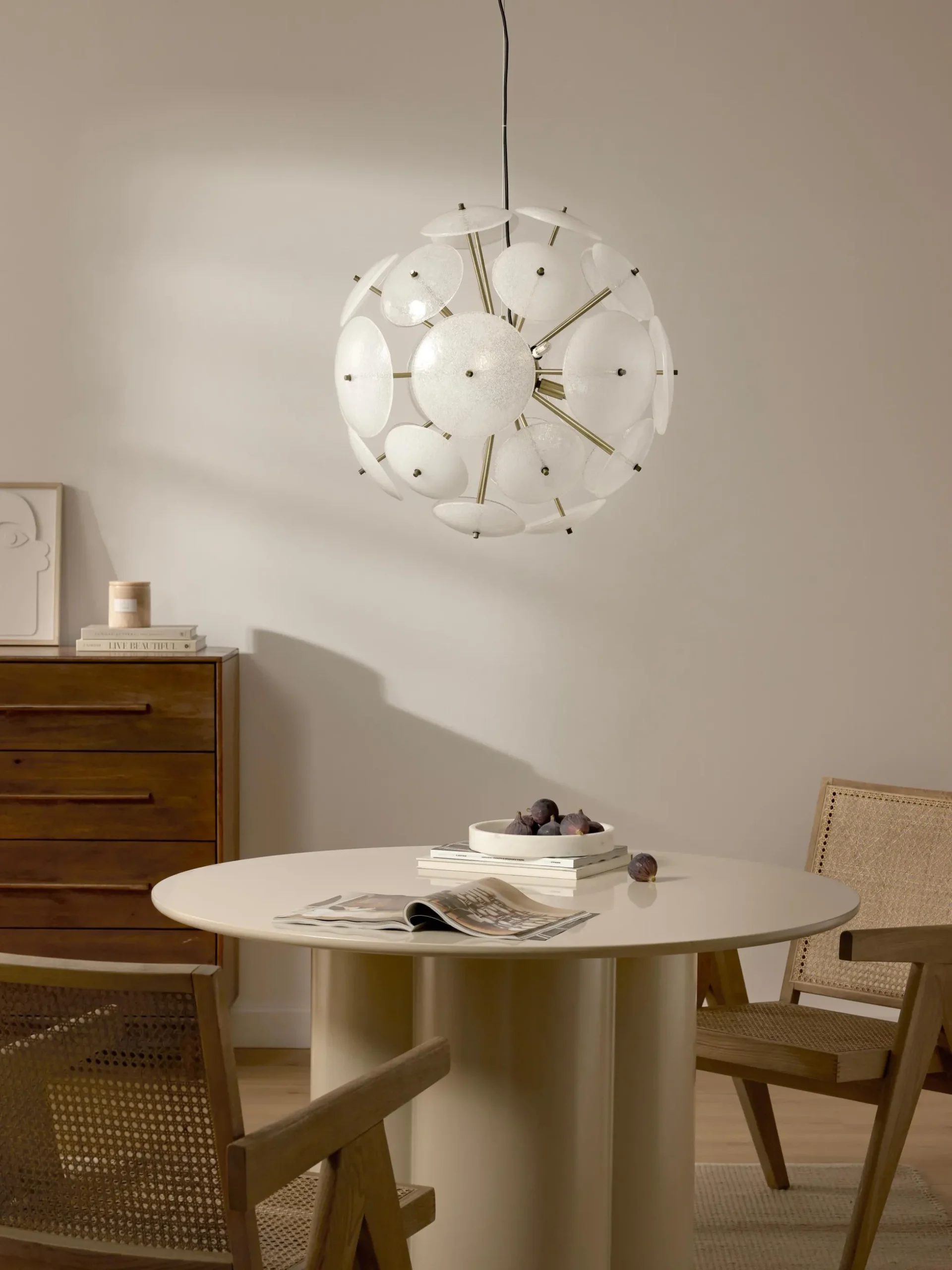 Lampada a sospensione in vetro Mireille