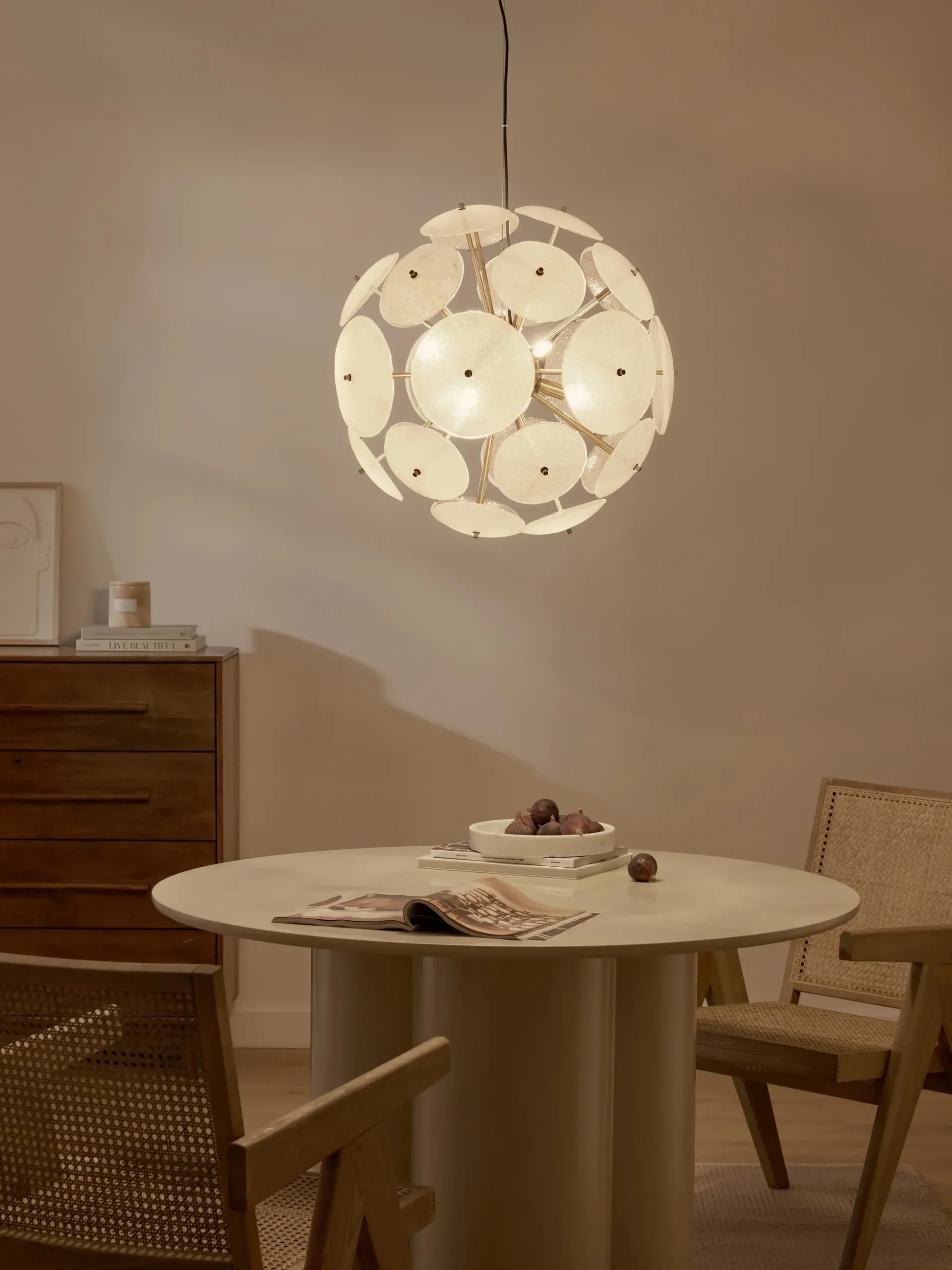 Lampada a sospensione in vetro Mireille