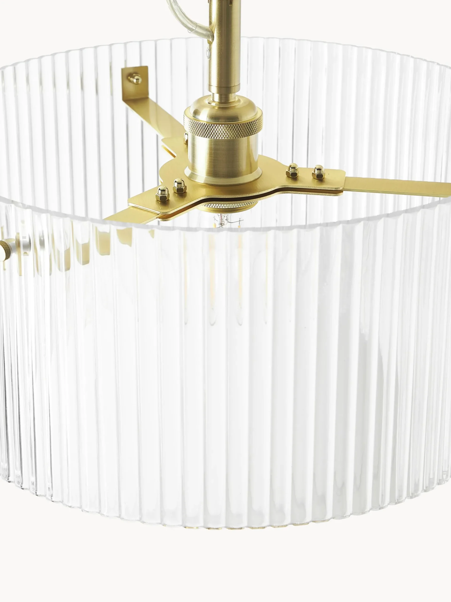 Lampada a sospensione in vetro scanalato Emmi