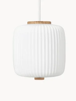 Lampada a sospensione piccola in vetro soffiato opale EK61