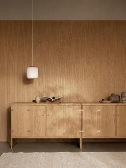 Lampada a sospensione piccola in vetro soffiato opale EK61