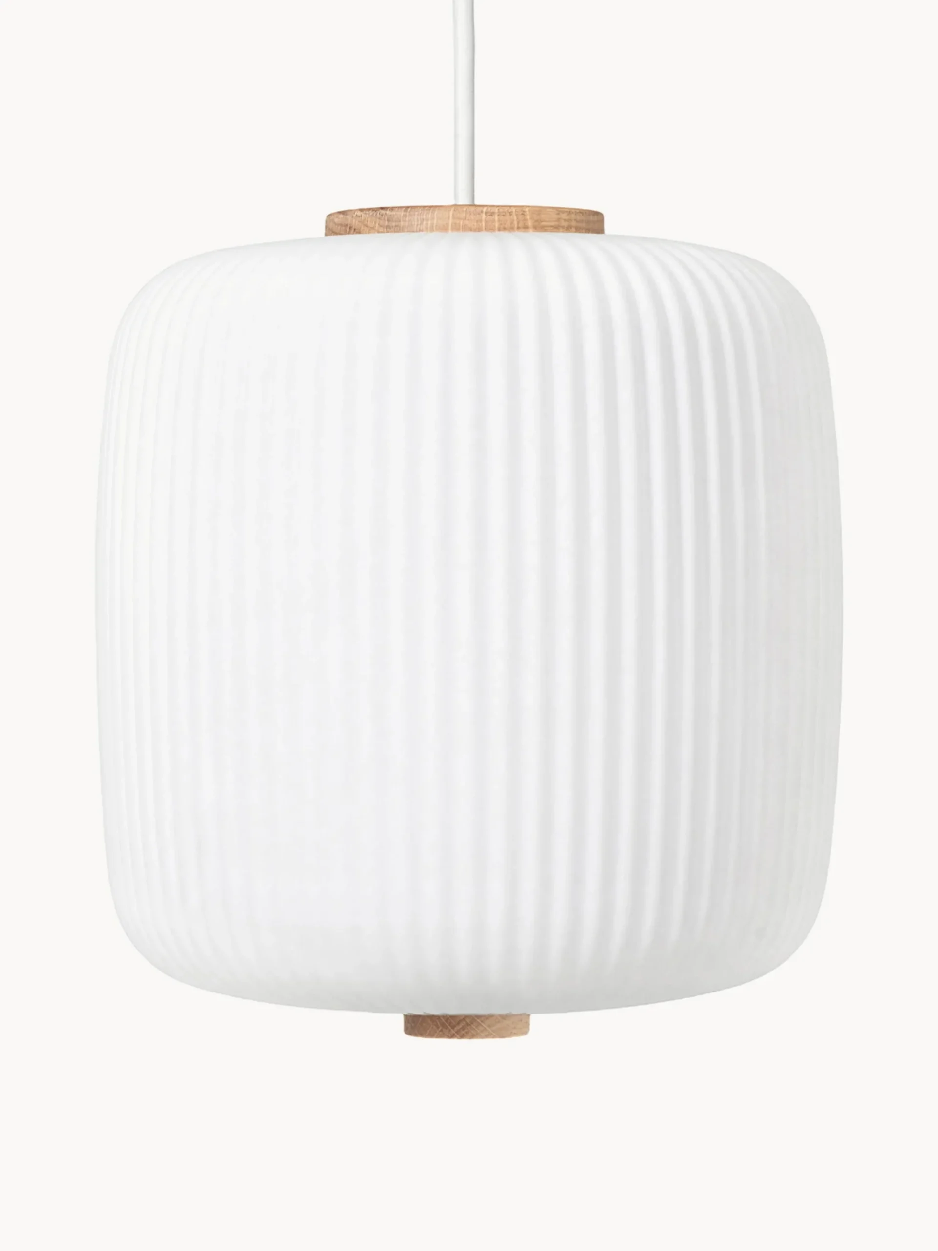 Lampada a sospensione piccola in vetro opale soffiato EK61