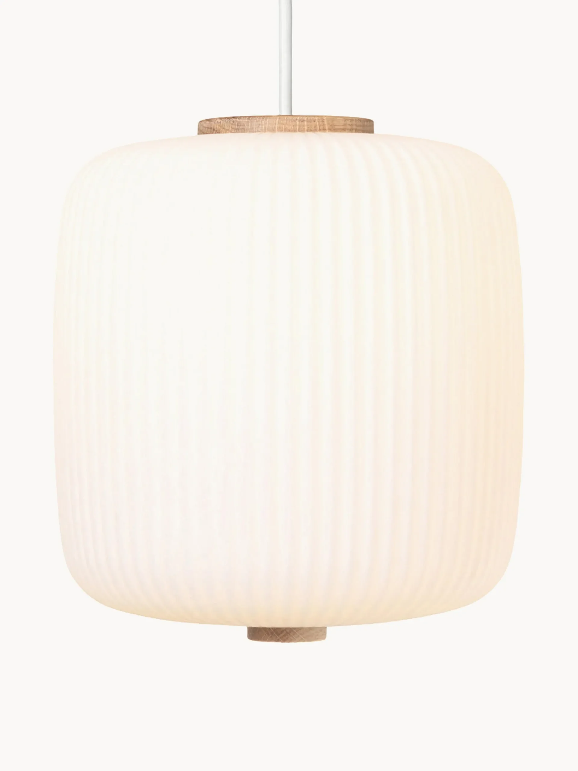 Lampada a sospensione piccola in vetro opale soffiato EK61