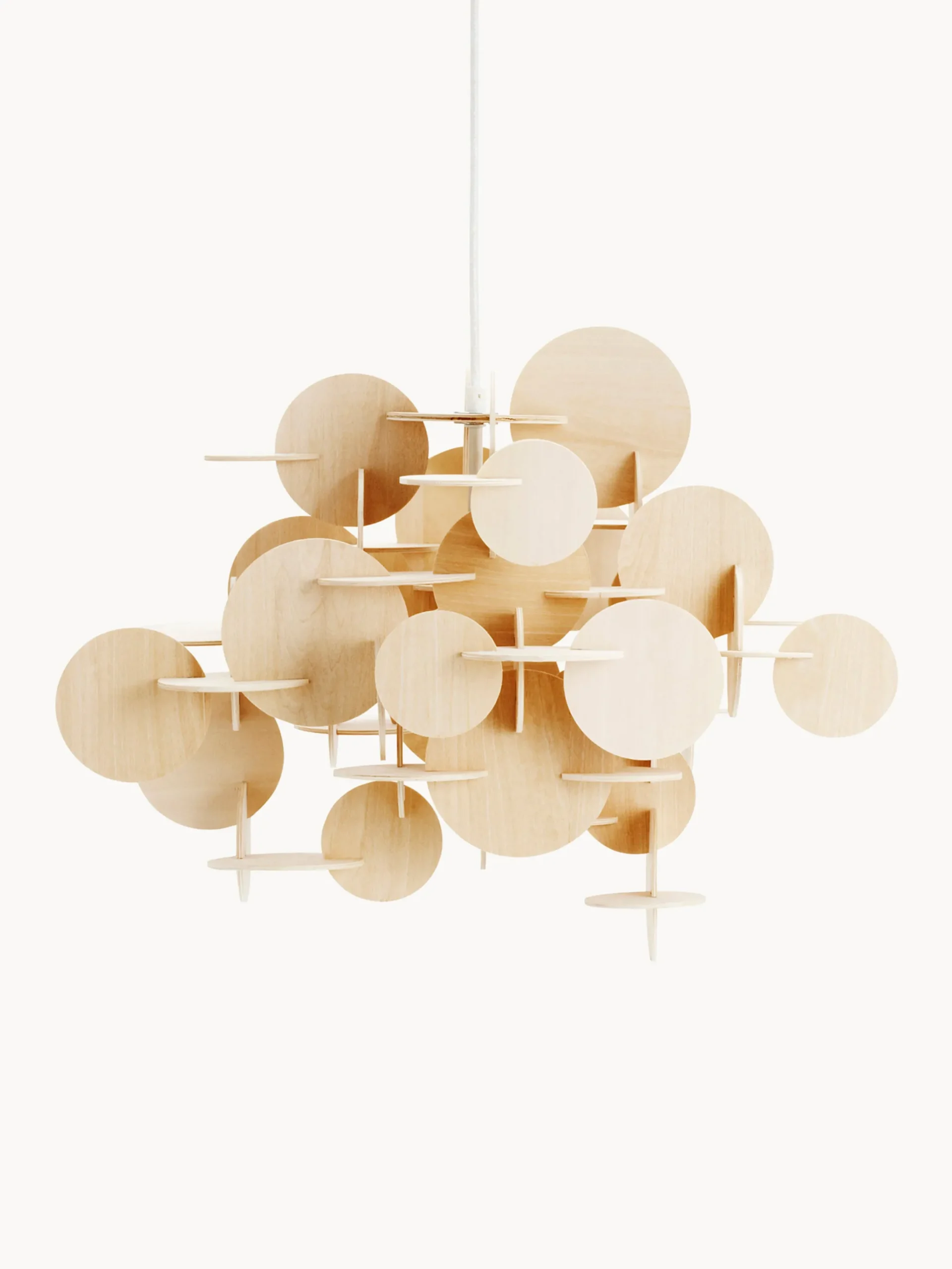 Lampada a sospensione piccola in legno Bau