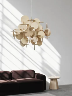 Lampada a sospensione piccola in legno Bau