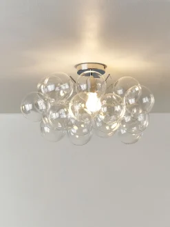 Lampada da soffitto a sfera in vetro Bubbles Chrome