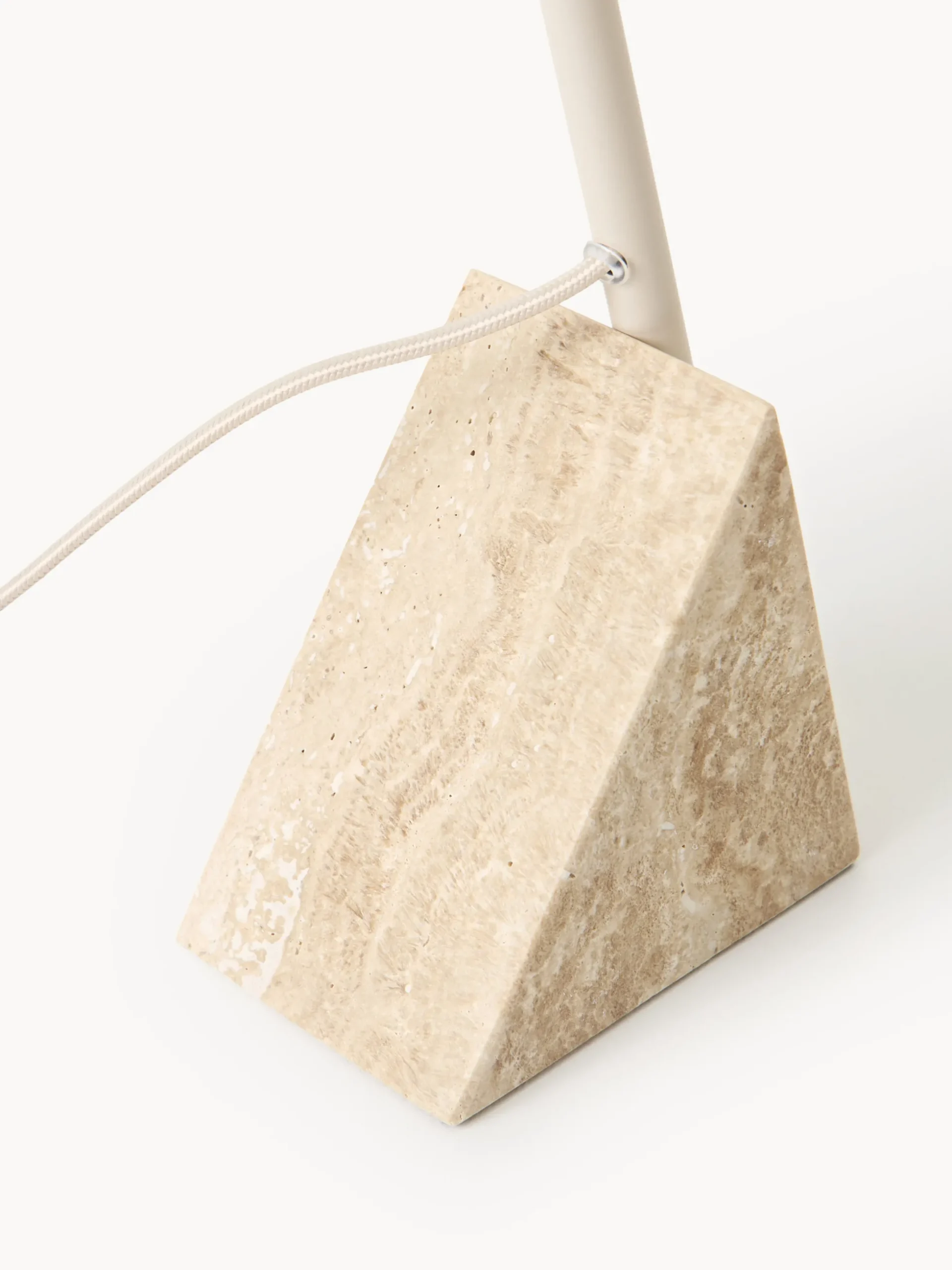 Lampada da tavolo grande con base in travertino Reyna