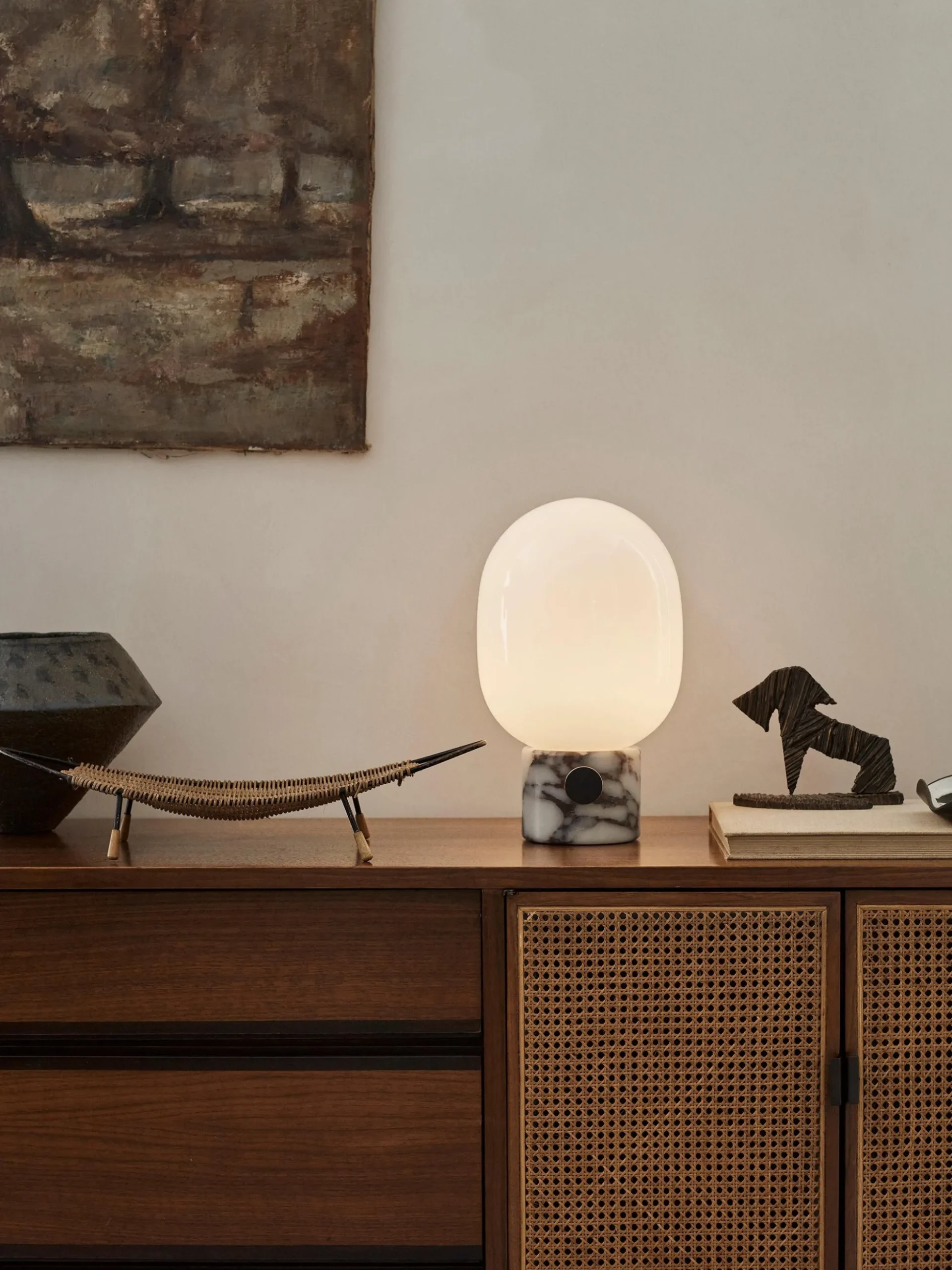 Lampada da tavolo piccola con luce regolabile JWDA, alt. 32 cm