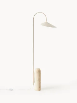 Lampada da terra con base in travertino Arum, orientabile