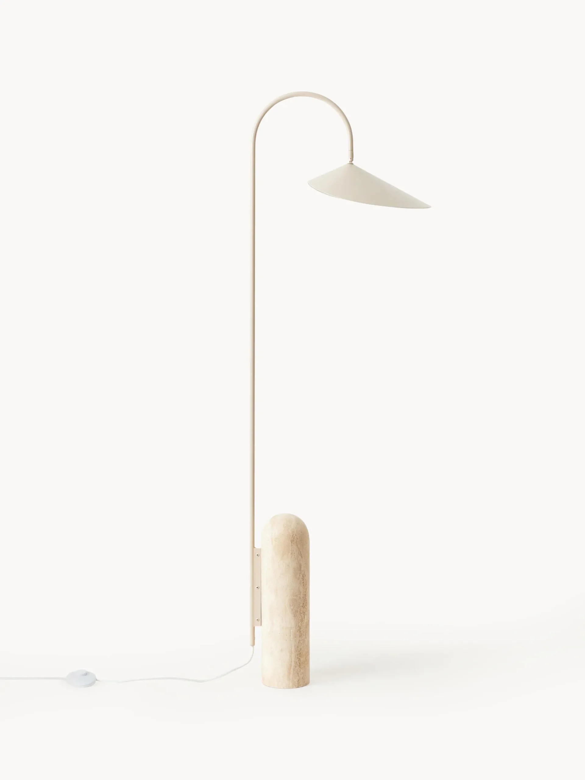 Lampada da terra con base in travertino Arum, orientabile