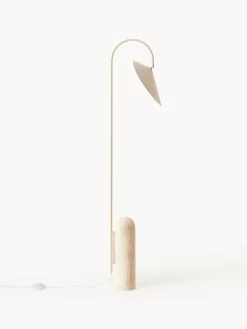 Lampada da terra con base in travertino Arum, orientabile