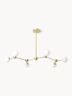 Lampada grande a sospensione in vetro opale Aurelia
