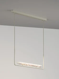 Lampada in alabastro a sospensione e LED Alena