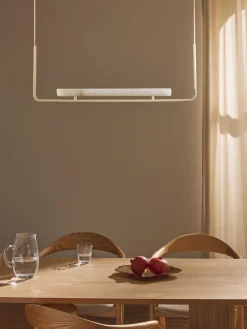 Lampada in alabastro a sospensione e LED Alena