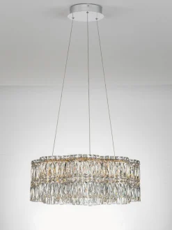 Lampadario in cristallo a LED con luce regolabile Nuvia