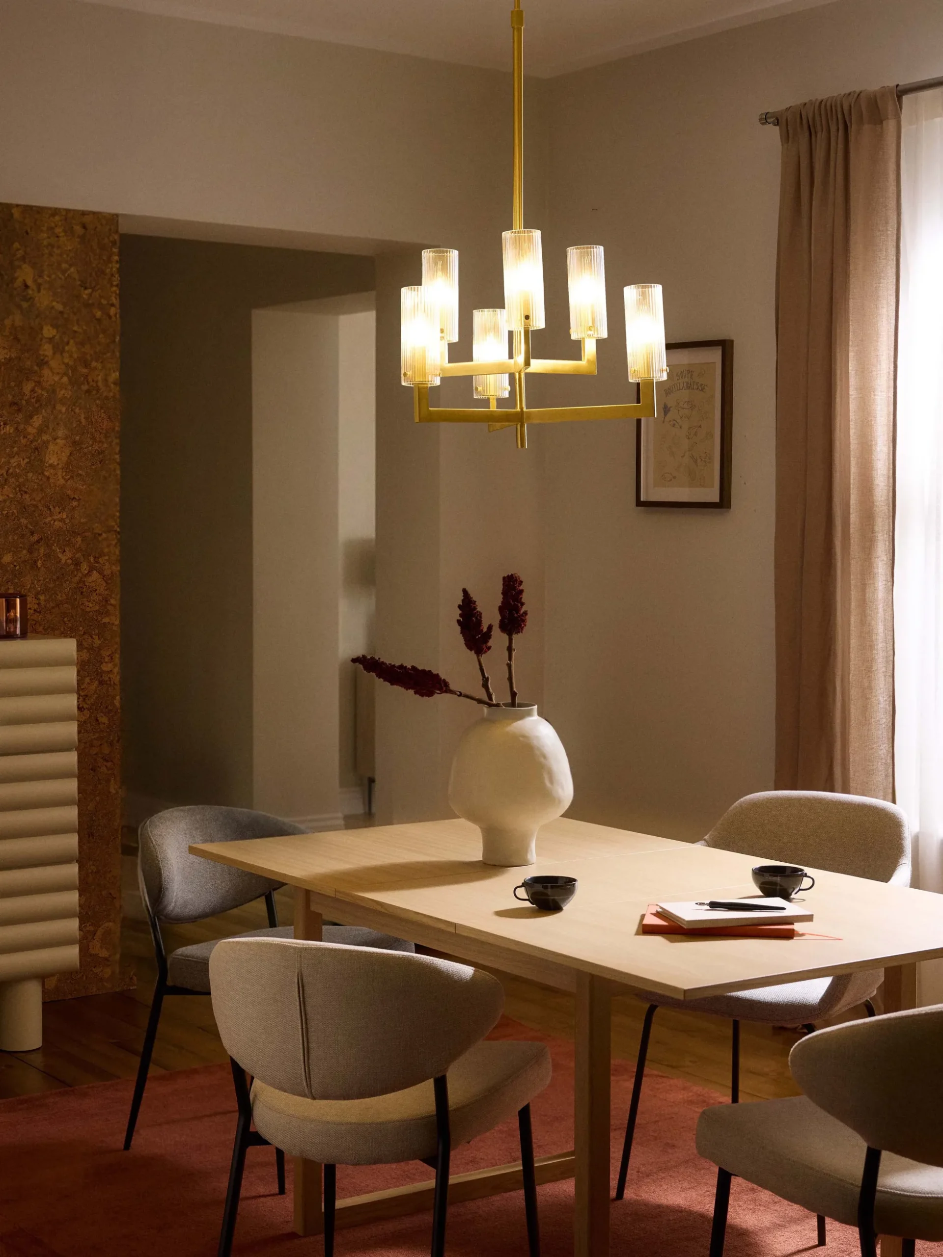 Lampadario in vetro millerighe Emmi