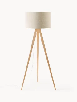 Lampada treppiede da terra scandi in legno massiccio Jake