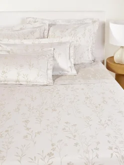Lenzuolo in raso di cotone con motivo jacquard Hurley