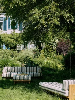 Lettino da giardino in legno di teak Chalkstripe