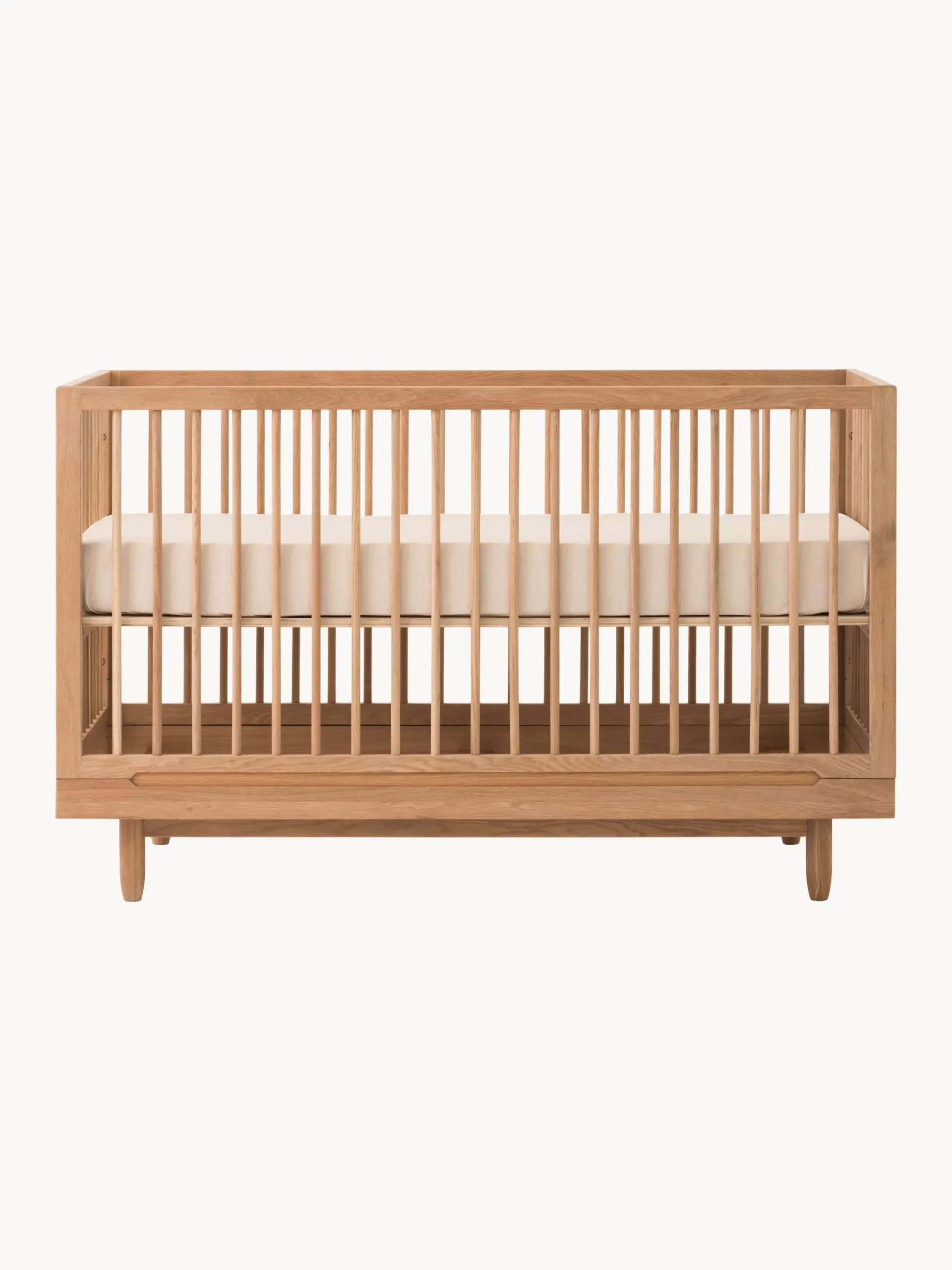 Lettino per bambini regolabile in altezza in legno di quercia Pure, 70 x 140 cm